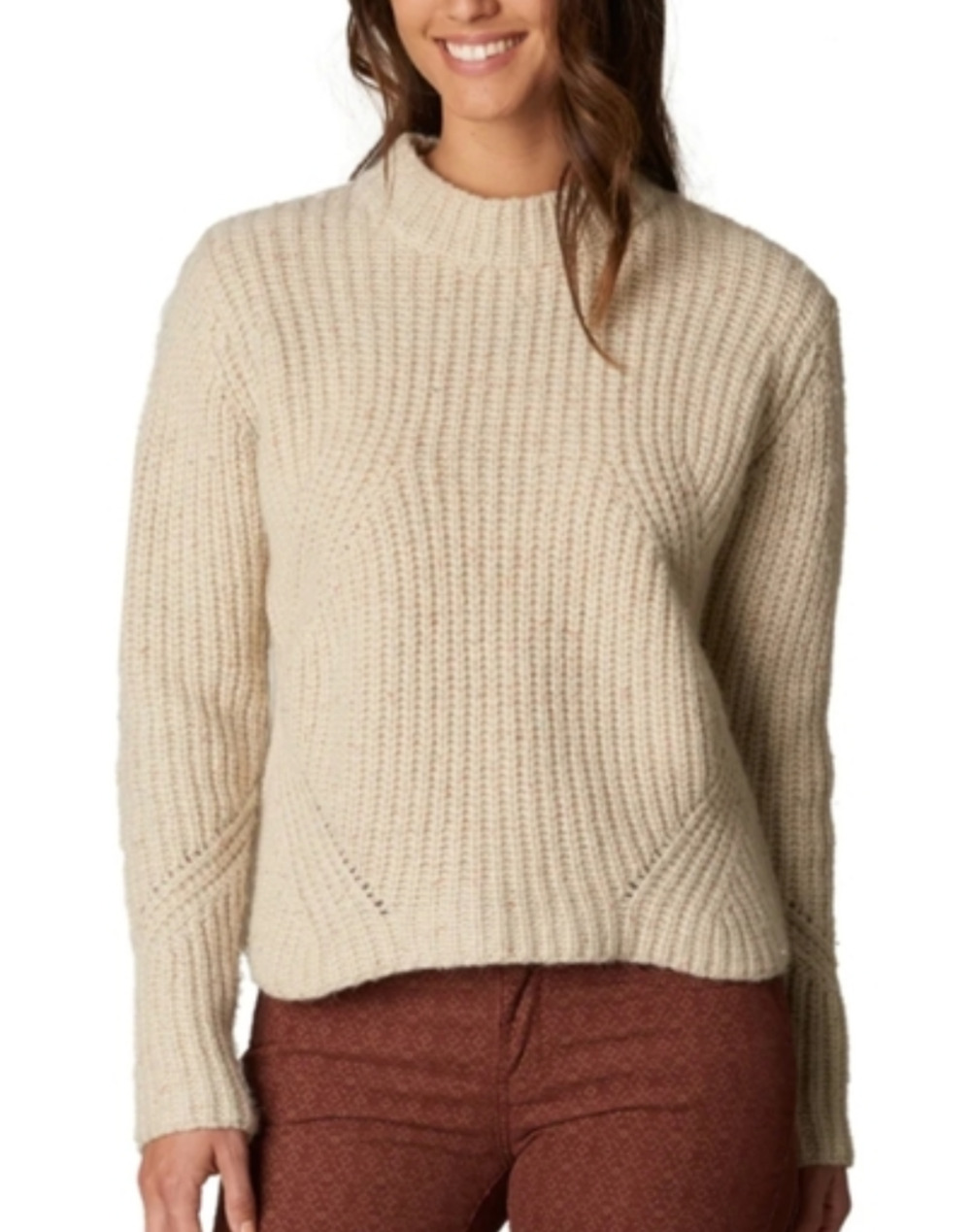 Prana Cedric oatmeal lambs wool sweater Size L Cropped Minimal Classic Luxe